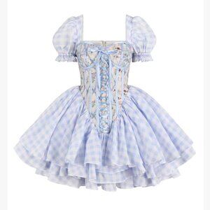 LIMITED VER Selkie The Swan Trellis Song Mini Dress Short Sleeve
